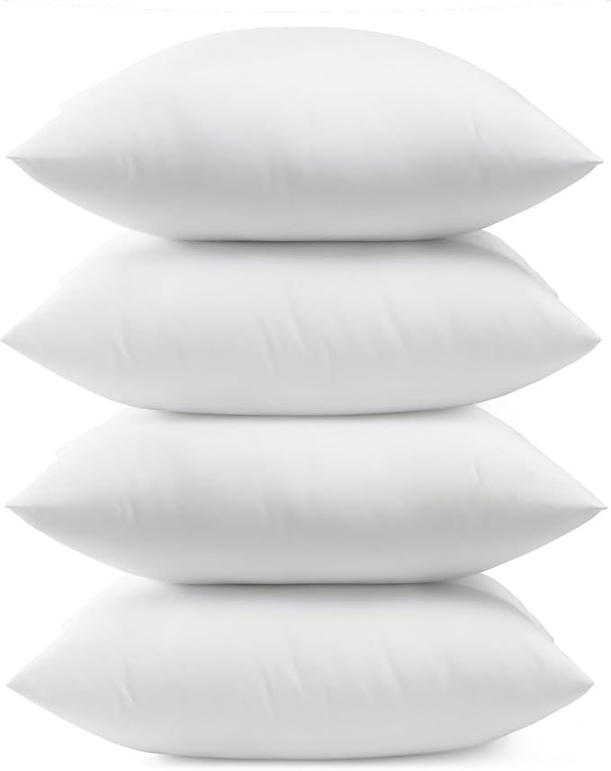 puredown® 12x20 Pillow Inserts, Pack of 4, Fluffy Soft Lumbar Pillows Filled with Plump Stuffer, Rectangle Decorative Pillows for Couch, Sofa, Bed and Home Decor