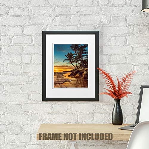 Sunset Beach Photo Prints Artwork with Couple's Names and Date on,Perfect Love Gift for Anniversary,Wedding,Birthday and Holidays.14x11 inches D-Mats UNFRAMED