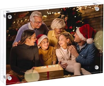 AMEITECH 4x6 Acrylic Picture Frame 5 Pack, Frameless Clear Photo Frames