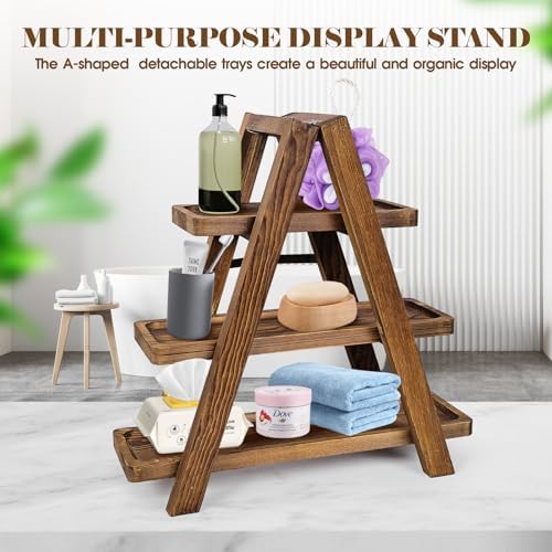 Wooden Cupcake Stand, 3 Tier Cake Stands Party Food Display Serving Platter