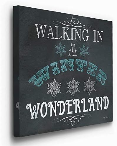 Renditions Gallery Canvas Wall Art for Christmas Decorations Walking in a Winter Wonderland Abstract Artwork for Living Room Office Home Kitchen Decor - 24"X24" LT05