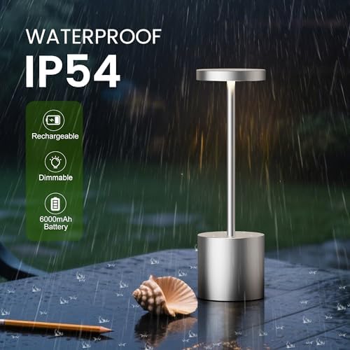 Cordless Table Lamp Rechargeable,Battery Powered LED Outdoor Table Light