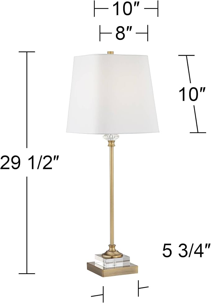 Julia 29 1/2" Tall Buffet Table Lamp Gold Crystal Skinny Brass Traditional