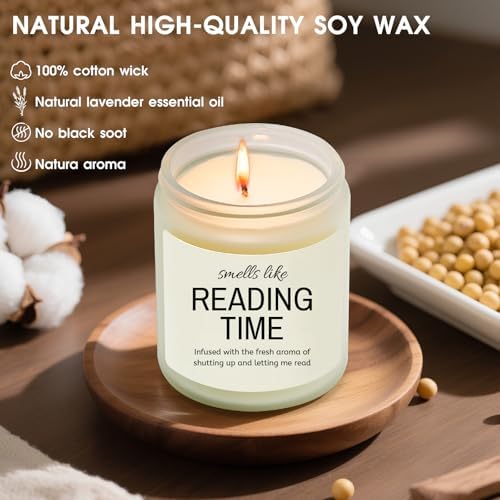 Gifts for Book Lovers, Book Lover Gifts for Women, 9 OZ Soy Wax Candle