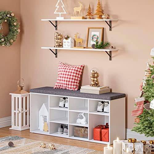 DINZI LVJ Long Wall Shelves, 31.5" Wall Mounted Shelves with Metal Brackets