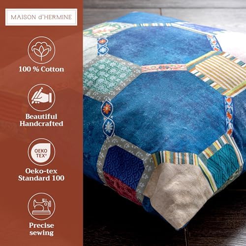 Maison d' Hermine Throw Pillow Covers 100% Cotton (18" x 18" - Pack of 1)