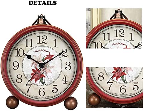 Maxspace Classic Vintage Clock - Elegant and Decorative Analog Clock,Silent Non-Ticking Clocks with Distressed Metal Frame for Office, Living Room or Bedroom