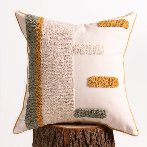 lifein 18x18 Pillow Covers-Throw Pillow Cover Tufted Boho Jacquard Pillow Covers Farmhouse Decorative Pillow Cover Pillow Cases for Gift Couch Sofa Bed Chair Living Room Home Decor