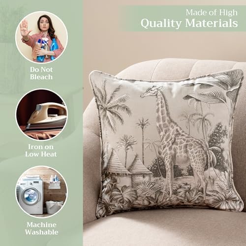 Maison d' Hermine Throw Pillow Covers 100% Cotton (18" x 18" - Pack of 1)