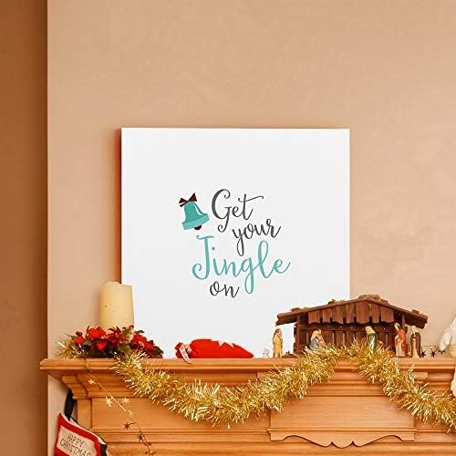 Renditions Gallery Xmas Artwork Prints for Home Decor Get Your Jingle On Christmas Canvas Wall Art for Bedroom Living Room & Kitchen Decorations - 24"X24" LT05
