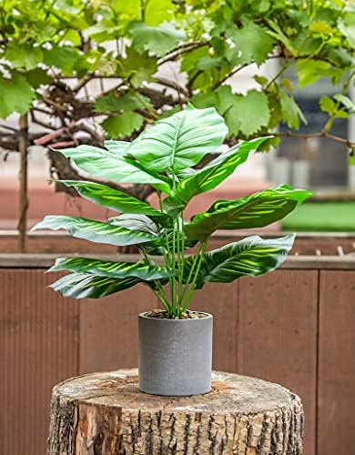 2 Pack 16" Fake Plants Sage Green for Office Bedroom Decor