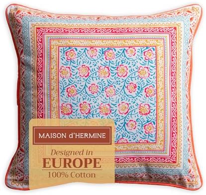 Maison d' Hermine Throw Pillow Covers 100% Cotton (20" x 20" - Pack of 1)