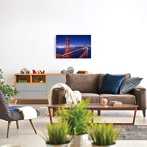A&T Artwork Golden Gate Bridge Personalized Canvas Prints Gift Couple's Names and the Special Date Gift for Anniversary,Valentine's day,Wedding. 30x20 inches