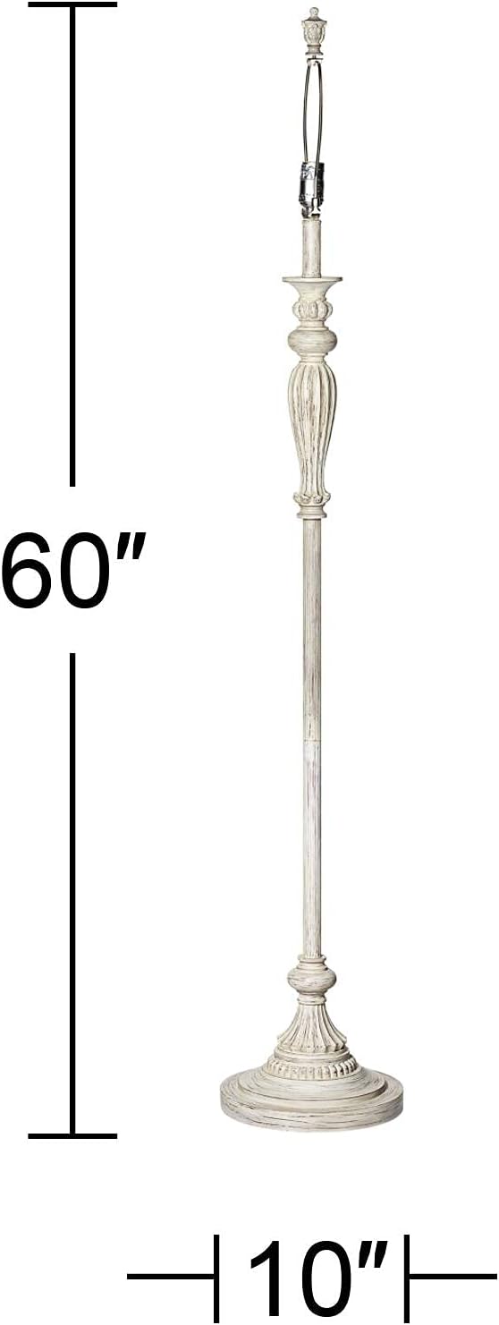 360 Lighting Vintage Chic 60" Tall Burlap Shade Antique White Floor Lamp