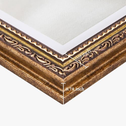 eletecpro 12x12 Vintage Picture Frame, Glass Cover, Bronze Gold, 2-Pack