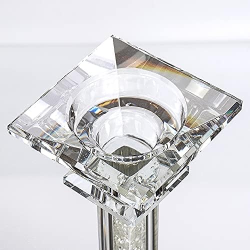 Crystal Candle Holders Set of 2-6.2" Tall Crystal Candlestick Holders - Ultra Elegant and Modern Centerpiece Home Decor
