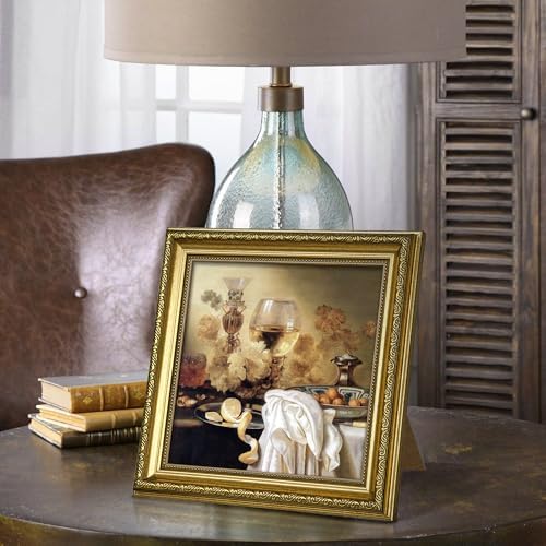 upsimples Vintage 8x8 Picture Frame, Antique Gold Frames, 2 Pack