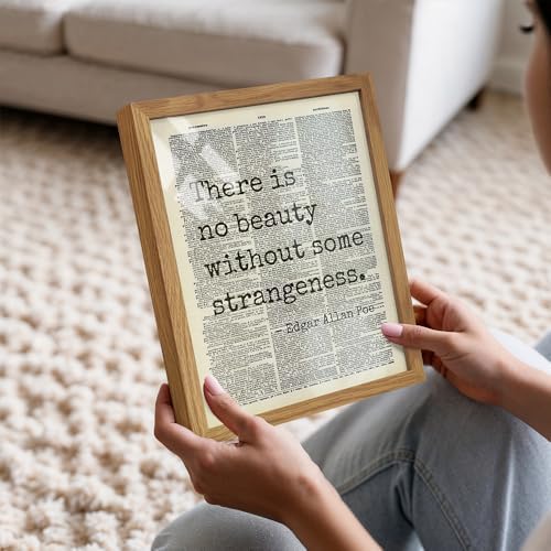 Edgar Allan Poe Quote 8x10 Dictionary Art Wall Decor Picture FRAMED - Upcycled Vintage Retro Decoration for Home, Office, Apartment, Living Room, Bedroom, Bathroom - Gift for Poetry Fans