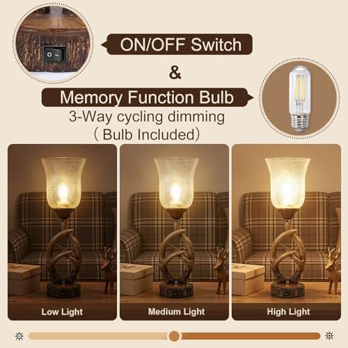 Scenekoy 20.5" Antler Table Uplight Lamp Set of 2 for Living Room Bedroom