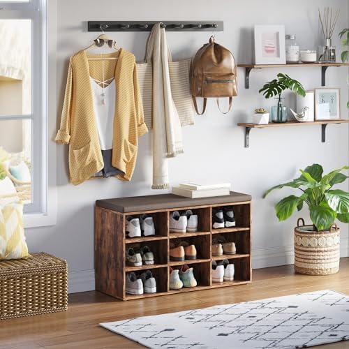 DINZI LVJ Long Wall Shelves, 31.5Inch Wooden Wall Mounted Shelves, Set of 4
