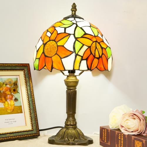 Sunflower Tiffany Style Lamp,3 Color Temperatures,8 Inch