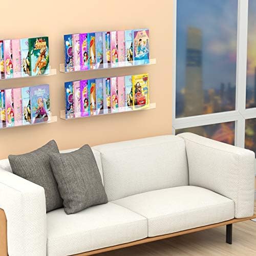NIUBEE 36" Acrylic Floating Nursery Kids Bookshelf Wall Shelf 4 Packs