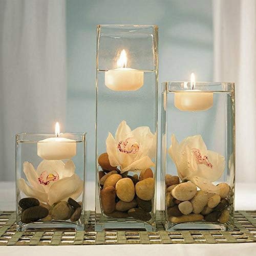 WGV Square Block Bud Vase Bulk, Width 2", Height 8", Clear Skinny Narrow Standard Floral Container Centerpiece for Wedding Party Event Home Office Decor, 24 Pieces