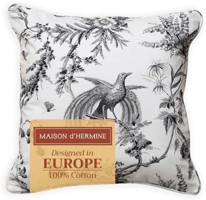 Maison d' Hermine Throw Pillow Covers 100% Cotton (20" x 20" - Pack of 1)