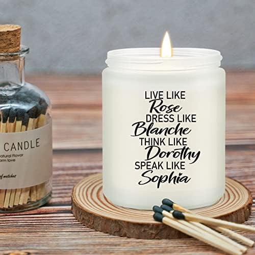 Maybeone Golden Girls Merchandise - Live Like Rose Lavender Scented Candle for Her - The Golden Girls Gifts for Women