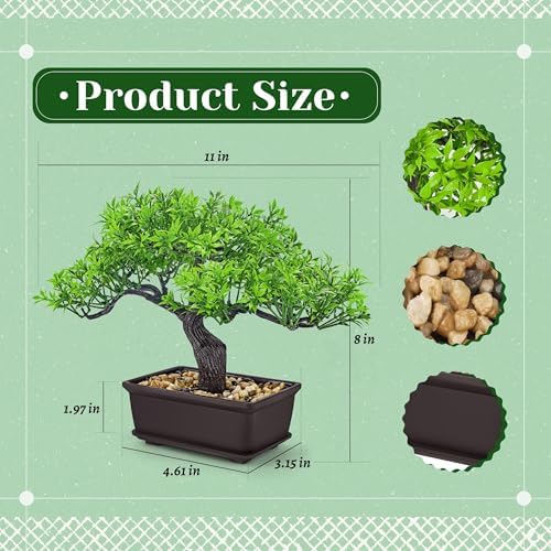 Der Rose Small Fake Bonsai Tree Ficus Decor Fake Plant for Shelf Desk Decor