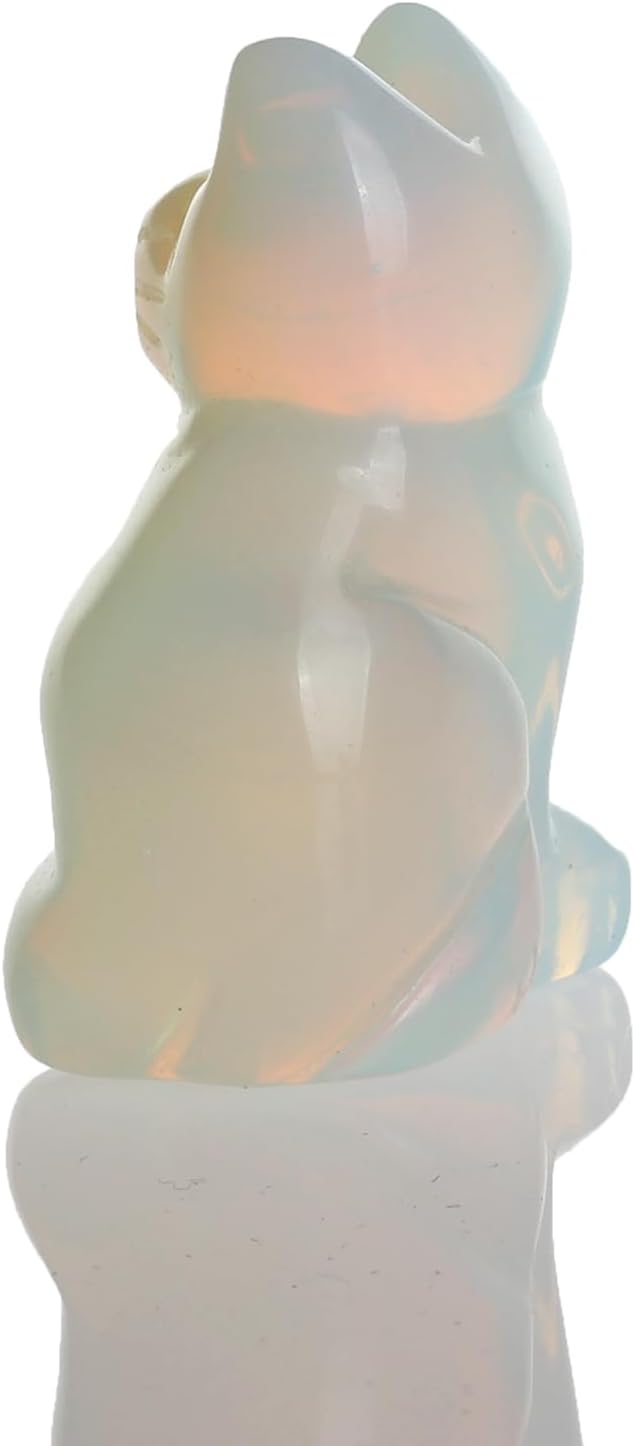 Opalite Opal 2.0inch Cat Statue Feng Shui Crafts Natural Stone Carved Figurine Chakra Carving Stones Healing Reiki
