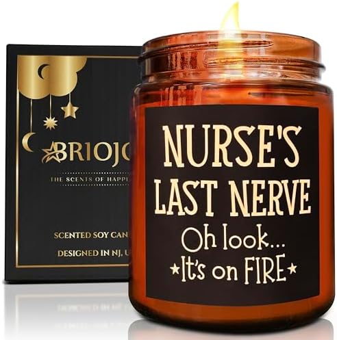 Funny Gifts for Nurse Women Men - Nurse's Last Nerve Relaxing Soy Candle for Her Mom Sister - Birthday Mothers Day RN Graduation Nurse Week Appreciation Thank You Gift for Friend Coworker Boss