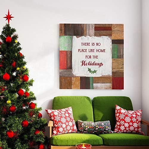 Renditions Gallery Canvas Wall Art Paintings for Home Decor There is no Place Like Home Inspirational Quote Artwork Prints for Living Room Home Kitchen Wall Decorations - 32"X32" LT05