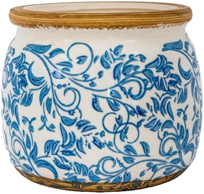 Vintage Ceramic Flower Pot, 6.5in, with Drainage & Filter