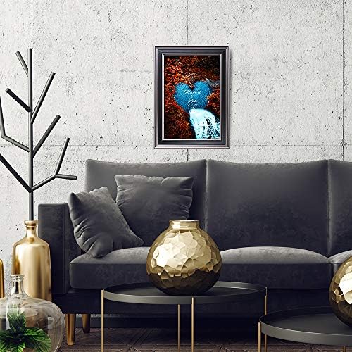 Water Fall or Anniversary Framed Wall Art with Couple's Names in Water Heart,Perfect Love Gift for Newlyweds.With Different Frame Styles Framed Size:21 5/8 x 15 1/2 inches