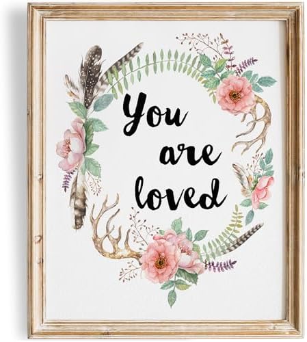 You Are Loved Art Print - 8x10 (Unframed) | Heartwarming Typography Design | Inspirational Home Décor | Wall Art for Bedroom | Living Room Décor | Home Décor | Kitchen Décor | Wall Art