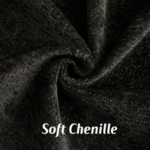 FUTEI Pack of 2 Chenille Soft Throw Pillow Covers 26x26 Inch, Black