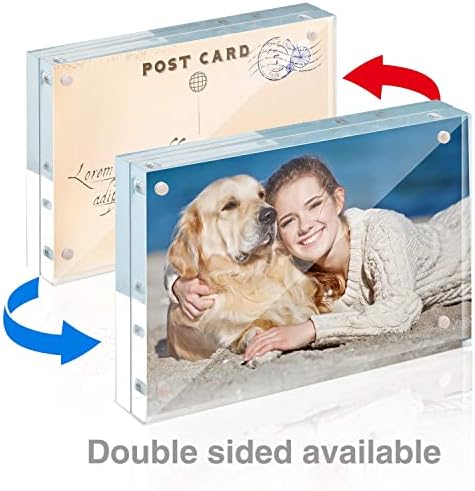 TWING 4x6 Acrylic Frame 3 Pack,20MM Thicker Frameless Clear Picture Frames