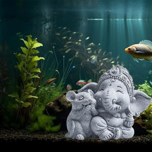 livelyfish Hindu Elephant Statue Lord Ganesha Figurine Meditation Buddha, C