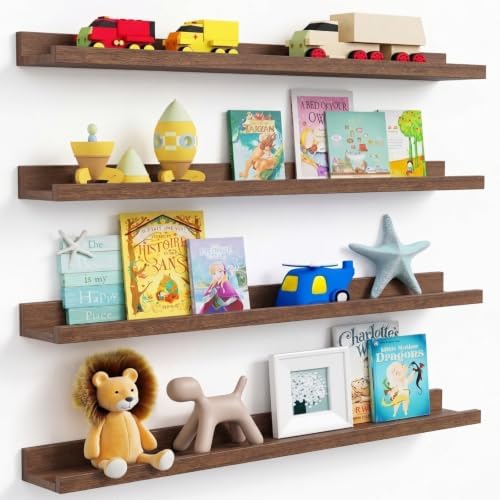 Forbena 36 Inch Picture Ledge Shelf, Floating Nursery Shelves for Wall