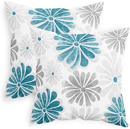 CaliTime Decorative Couch Throw Pillow Covers, 20 X 20 Inches, Teal