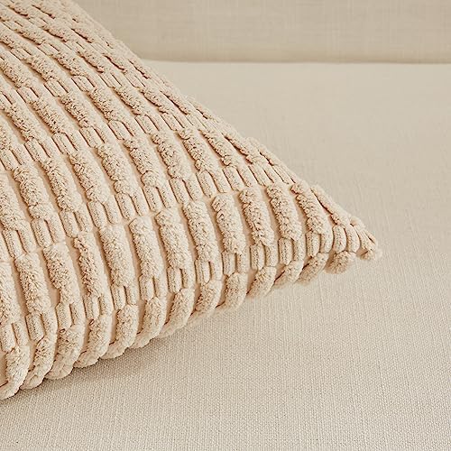 Fancy Homi 4 Packs Decorative Throw Pillow Covers for Living Room Couch Bed, Modern Farmhouse Boho Home Décor Accent Cushion Case, 20" x 12", Neutral