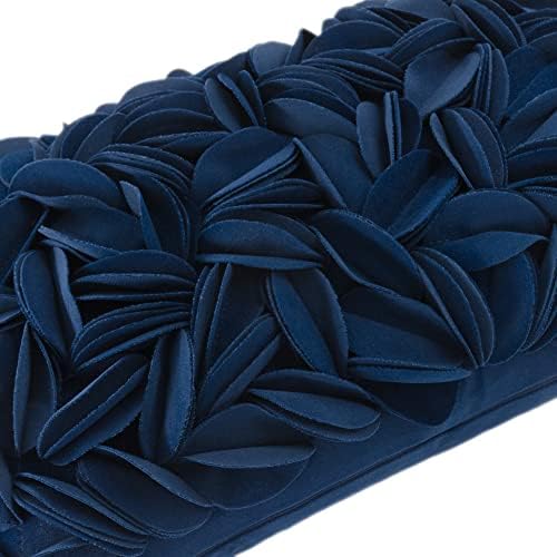 KINGROSE Handmade 3D Flower Accent Throw Pillow Cover Home Decorative Pillow Case Soft Rectangle Cushion Cover for Sofa Living Room Bed Sofa Couch 12 x 20 Inches Velvet Navy Blue