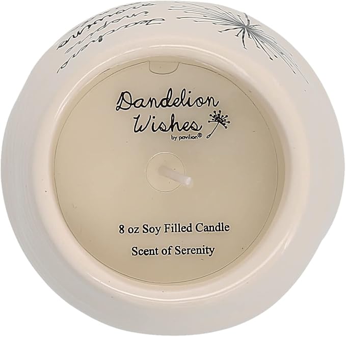 Pavilion Gift Company Never Stop Wishing Happy 40th Birthday - 8 oz Soy Wax Candle with Wick in A Yellow Ceramic Vessel 8 oz-100 Scent: Serenity, 3.5 Inch Tall