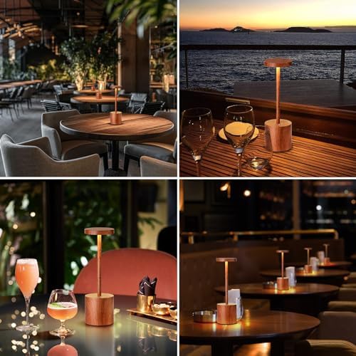 Cordless Table Lamp Rechargeable,Battery Powered LED Outdoor Table Light