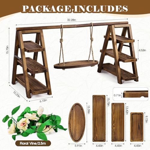 Wooden Cupcake Stand, 3 Tier Cake Stands Party Food Display Serving Platter