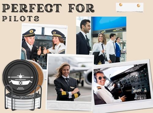 Onebttl Pilot Gifts for Men, Aviation Gifts Ceramic Coasters Set of 6