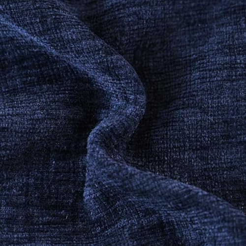 CaliTime Decorative Couch Throw Pillow Covers 24 X 24 Inches Navy Blue