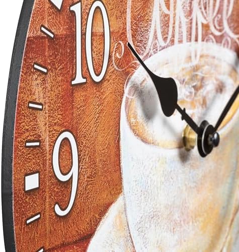 La Crosse Clock 404-2631C-INT 12-Inch Round Coffee Decorative Quartz Analog Wall Clock