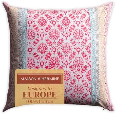 Maison d' Hermine Throw Pillow Covers 100% Cotton (18" x 18" - Pack of 1)